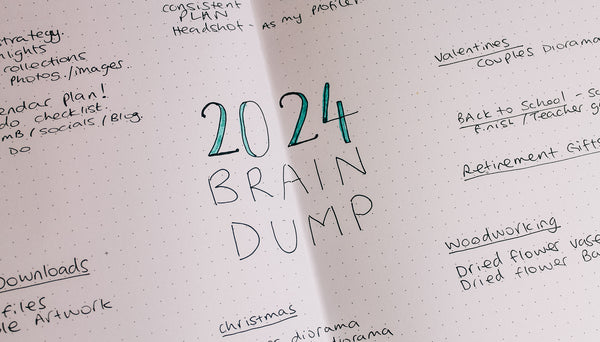 image saying 2024 brain dump and ideas floating around the main text