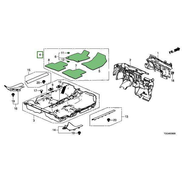 Honda Oem Pure Red Floor Mat Set 2017 2019 Honda Civic Type R 83600