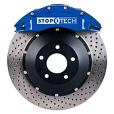StopTech Front BBK w/ Blue ST-40 Caliper Drilled 328X28 2pc Rotor | 2015-2017 Volkswagen MK7 GTI