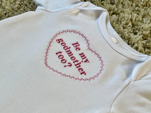 embroidered be my godmother gift