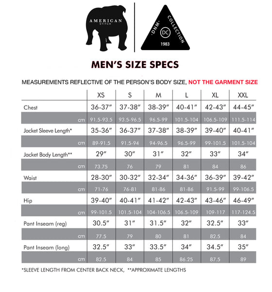 American Stitch Size Chart