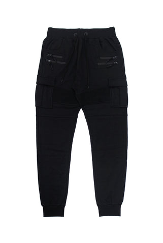 american stitch black cargo moto twill bungee jogger pants