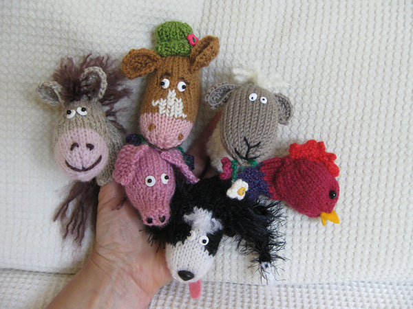 Farm animal finger puppets