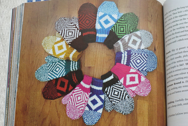 Colourful ring of mittens with diamond pattern