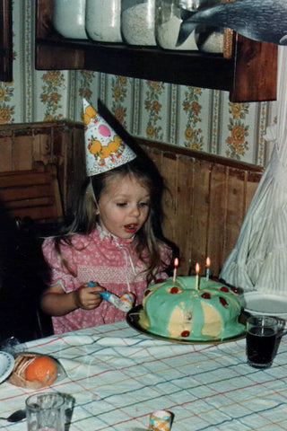 Elizabeth's third birthday with cake