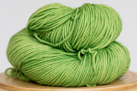 Minuet hand-dyed merino yarn in Grasshopper