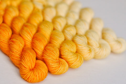 Cresendo hand-dyed gradient set in Buttercup