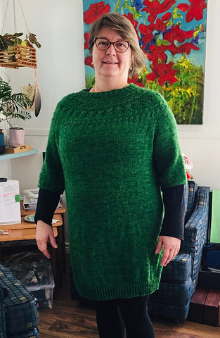 Ranunculus sweater in hand-dyed Canadian Norwood yarn