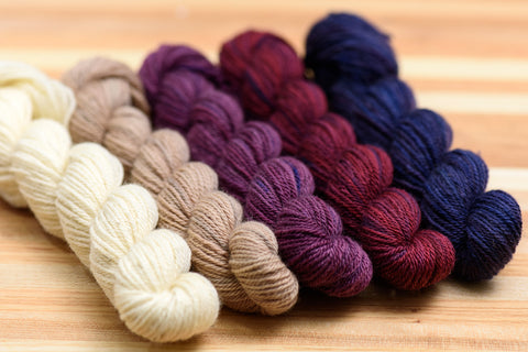 Elora Canadian hand-dyed mini-skein set in Lantern Hill colourway