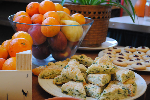 scones knitting tea