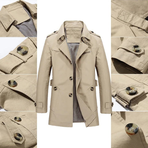 Oliver Long Trench Coat - Back View