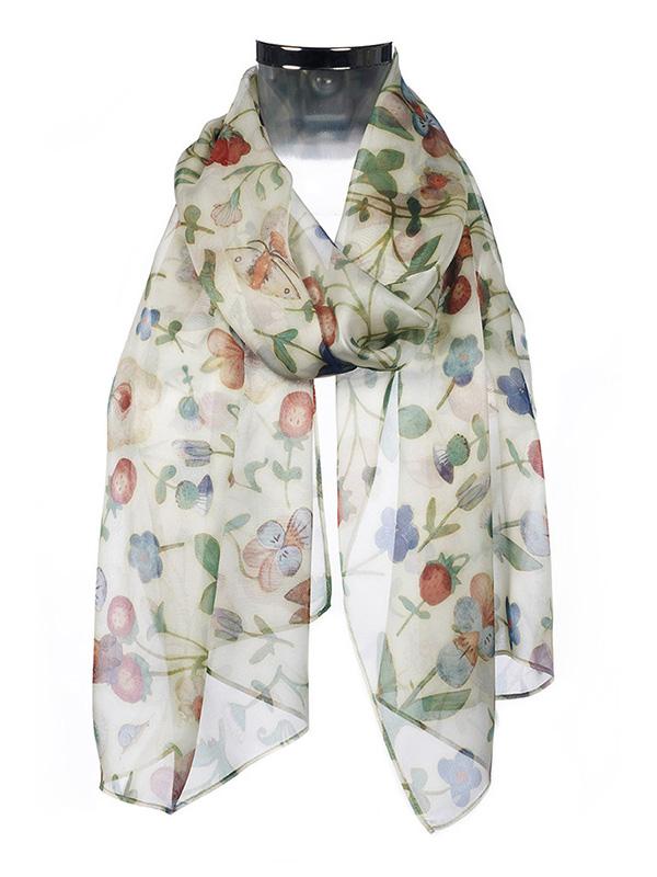 Medieval Manuscript Silk Chiffon Scarf