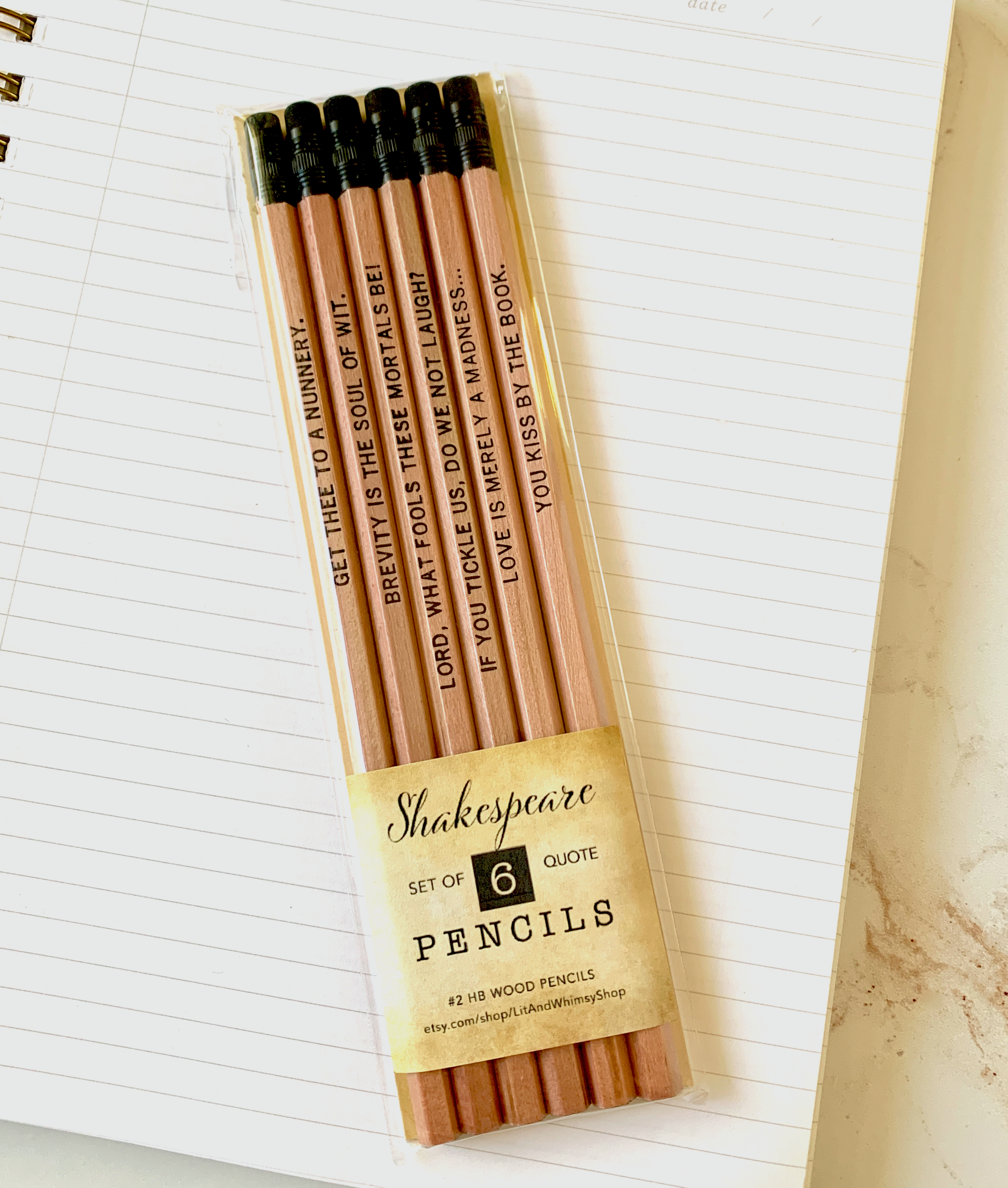 Shakespeare Quotation Pencils