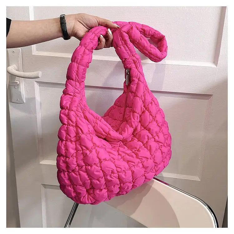 Pleated Cloud Bag Fashion Shoulder Portable Large Polyester Daily Match