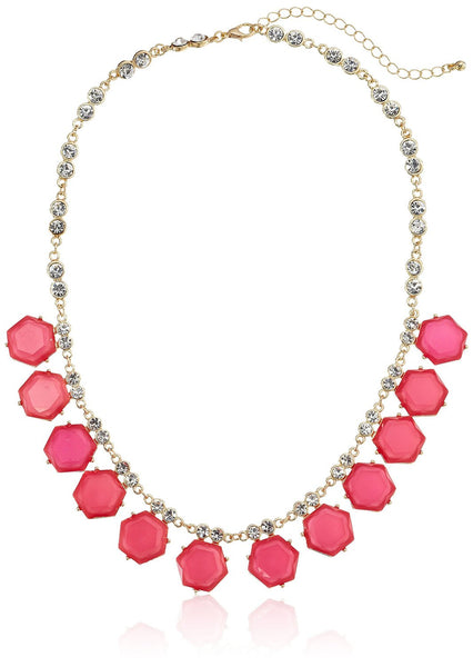 Cabochon Drops and Crystal Statement Gold Tone Necklace – Crystalline