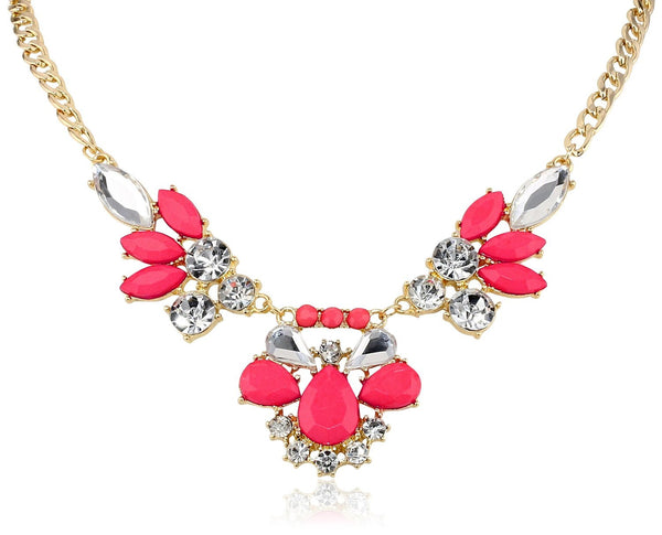 Crystal Faceted Teardrop Statement Necklace – Crystalline