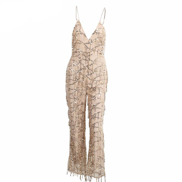 Sequin tassel elegant jumpsuit romper – Crystalline