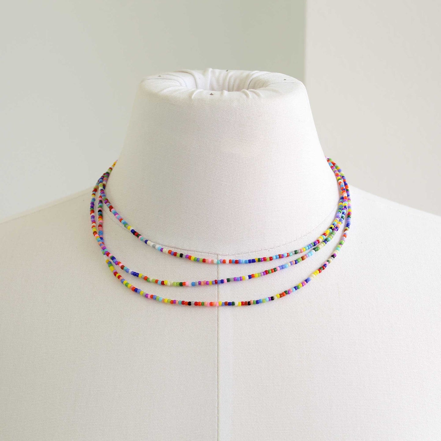 Colorful Gemstone Necklaces, Seed Light Weight Beaded Necklace, Tiny Bead  Choker | eBay