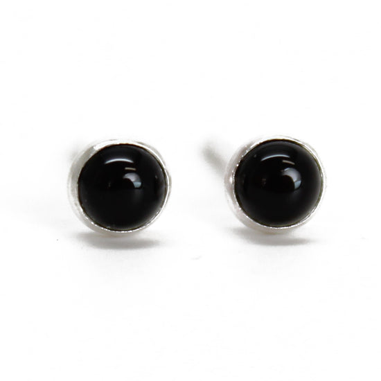 Black Onyx Stud Earrings, Tiny 3mm Studs – Kathy Bankston