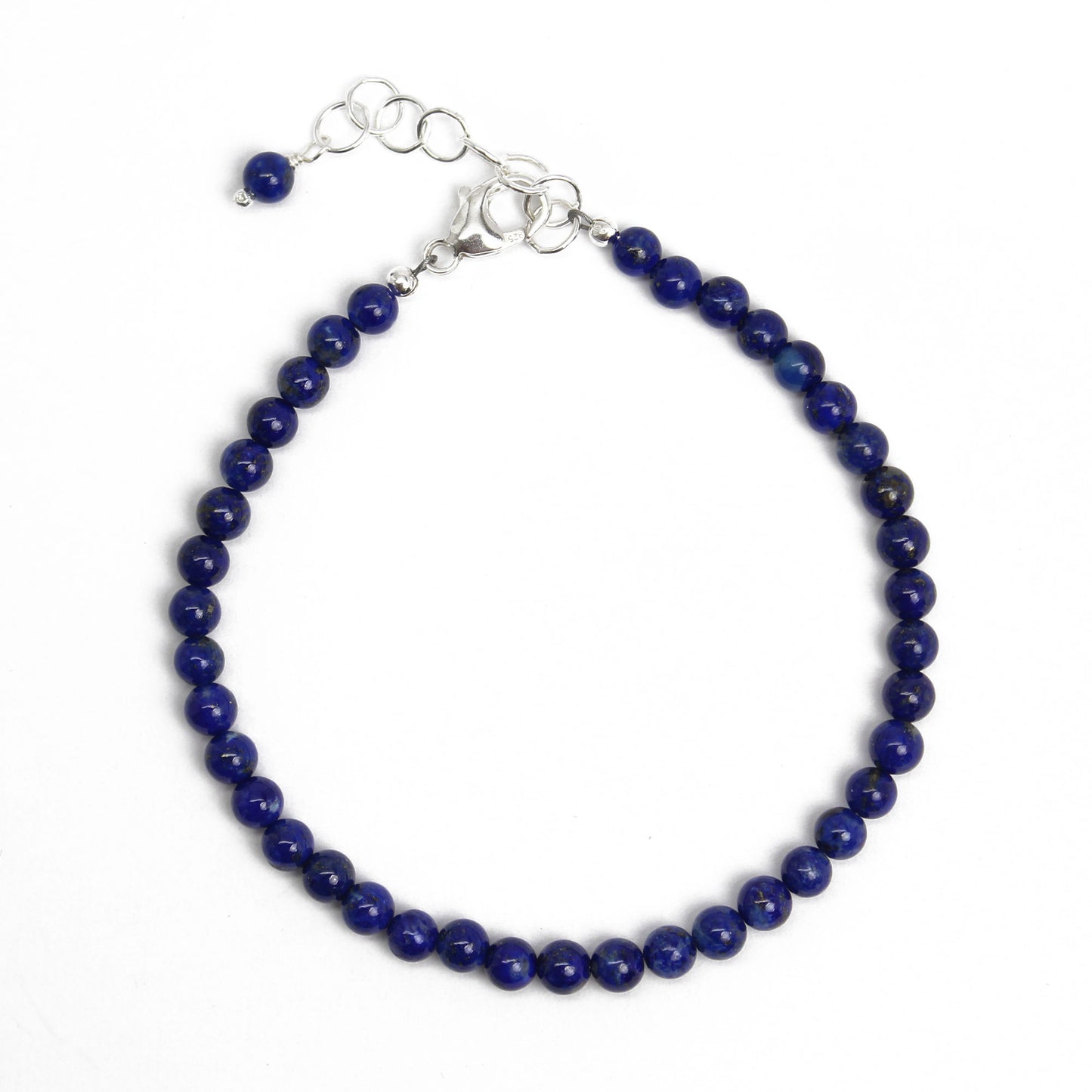 Lapis Lazuli Necklace, 4mm Beads, Sterling Silver Clasp 26 / 14/20 Gold Filled