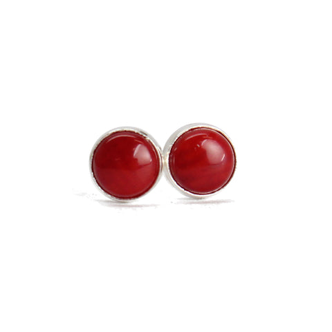 large red stud earrings