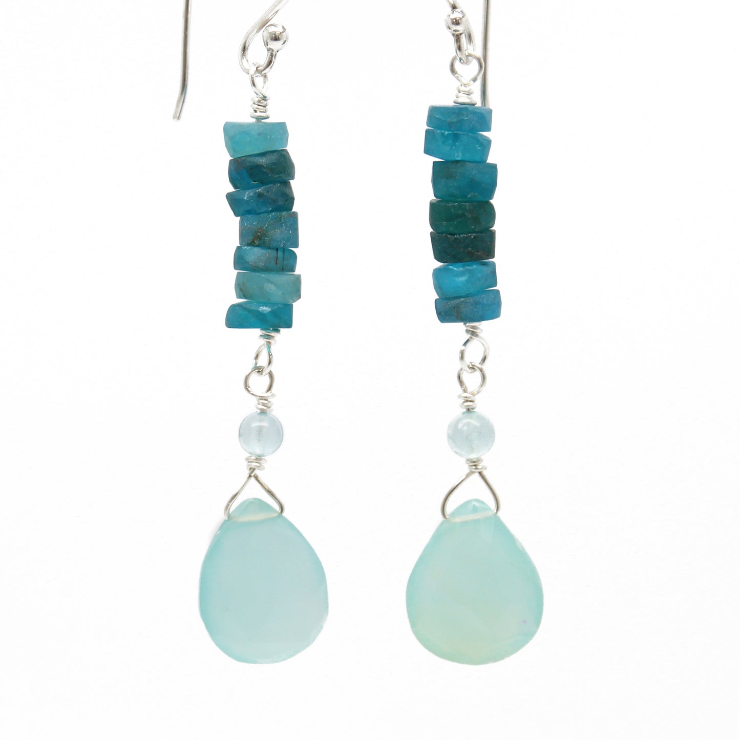 Apatite and Chalcedony Earrings in Sterling Silver – Kathy Bankston