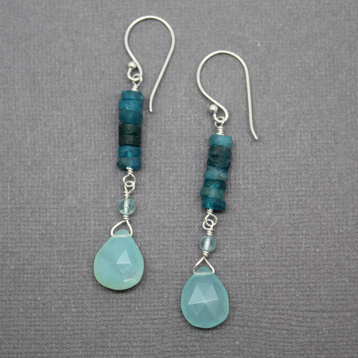 Apatite and Chalcedony Earrings in Sterling Silver – Kathy Bankston