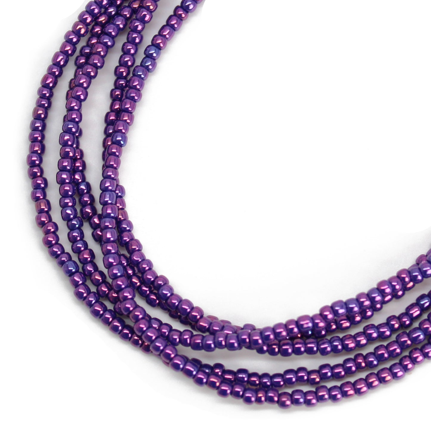 Mixed Beads Strand Necklace Purple/Blue Paddle Board