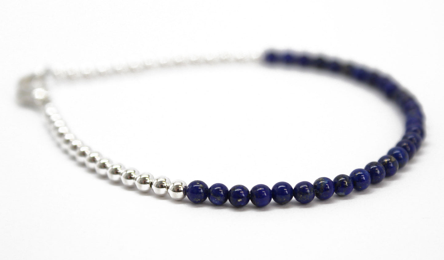 Lapis Lazuli Bracelet-4mm Lapis Beads-Adjustable – Kathy Bankston