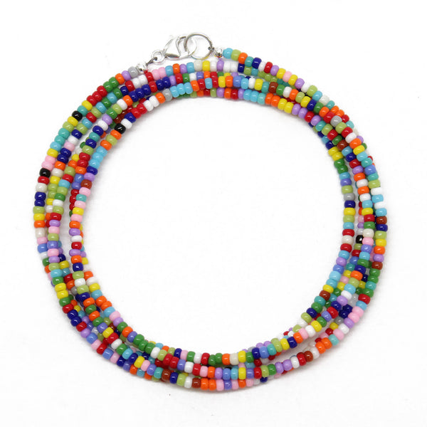 Download Multi Color Seed Bead Necklace-Shiny Opaque 11/0 Beads ...