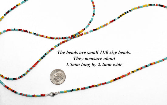Southwestern Seed Bead Necklace, Thin 1.5mm Single Strand – Kathy Bankston