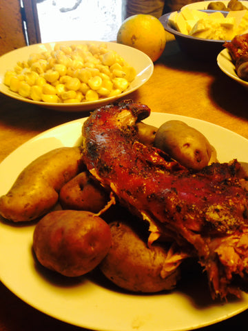 The incredible pachamanca feast prepared for us by Totora. Photo by Harrison Ackerman