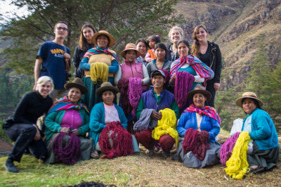 The Threads of Peru team in Cusco during a dye workshop with the weavers of Huaran