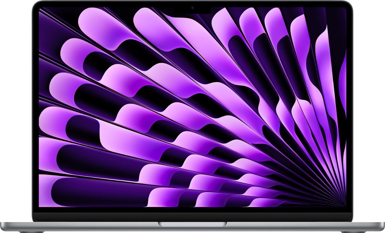 Apple - 13-inch MacBook Air: Apple M3 chip with 8-core CPU and 8-core GPU, 8GB, 256GB SSD - Space Gray image 1