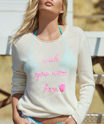 beach gift guide - wish you were here cashmere sweater