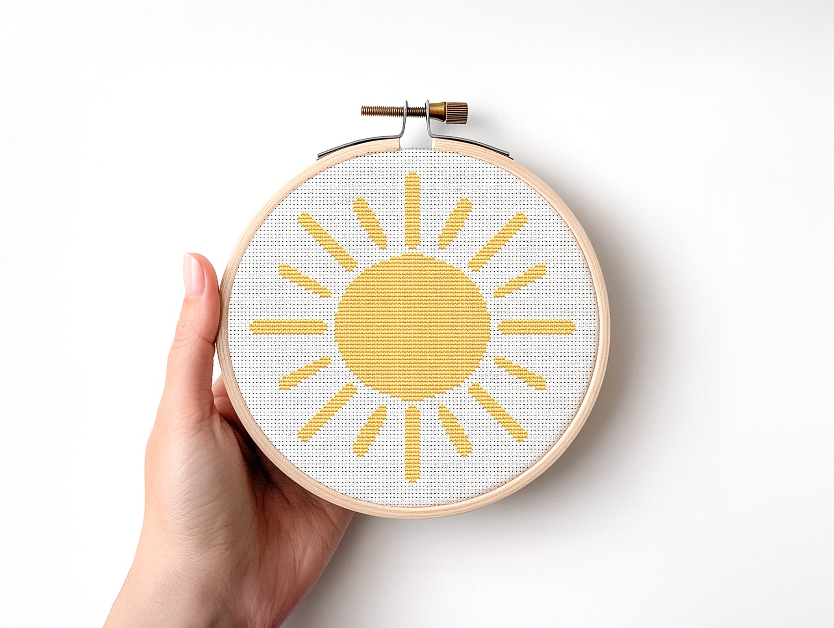 The Sun Surf Vibes cross stitch pattern – modern summer beach embroidery PDF