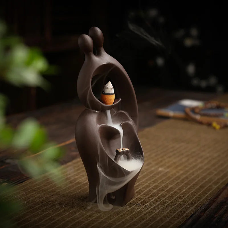 Ceramic Smoke Incense Burner Handmade Incense Stick Holder Fragrance  Backflow Waterfall Censer Creative Sticks for Home Decor - Image 4