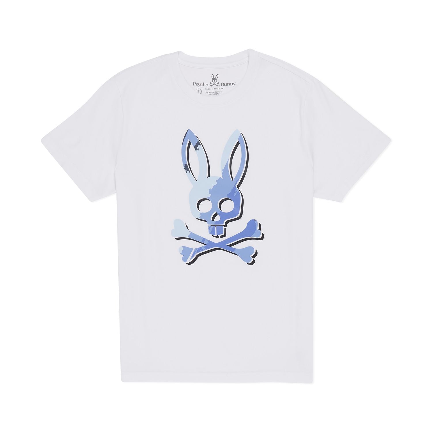 Psycho Bunny Mens Fashion Graphic Tee - White - Graphic Tee