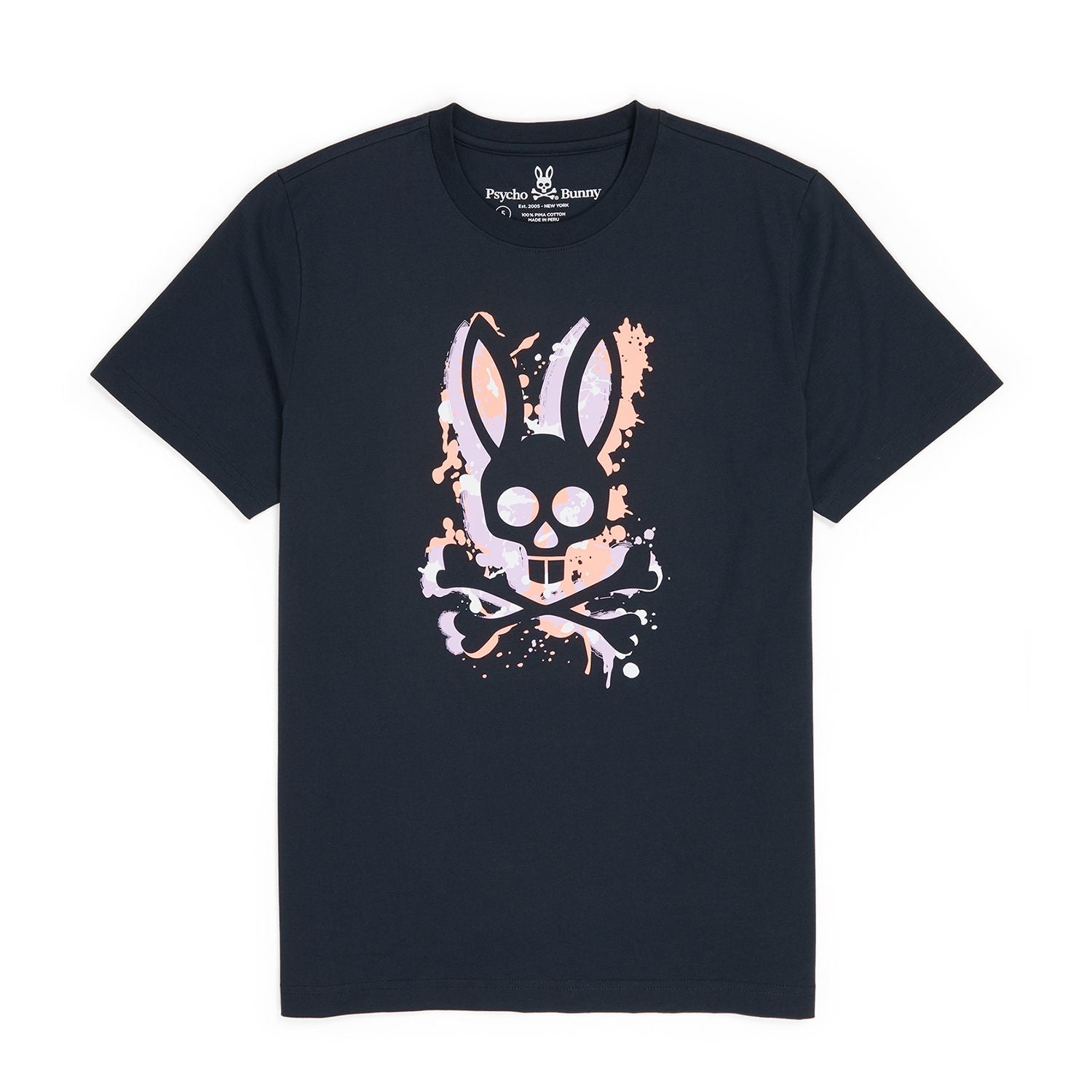 Psycho Bunny Mens Waverly Graphic Tee - Navy - Graphic Tee