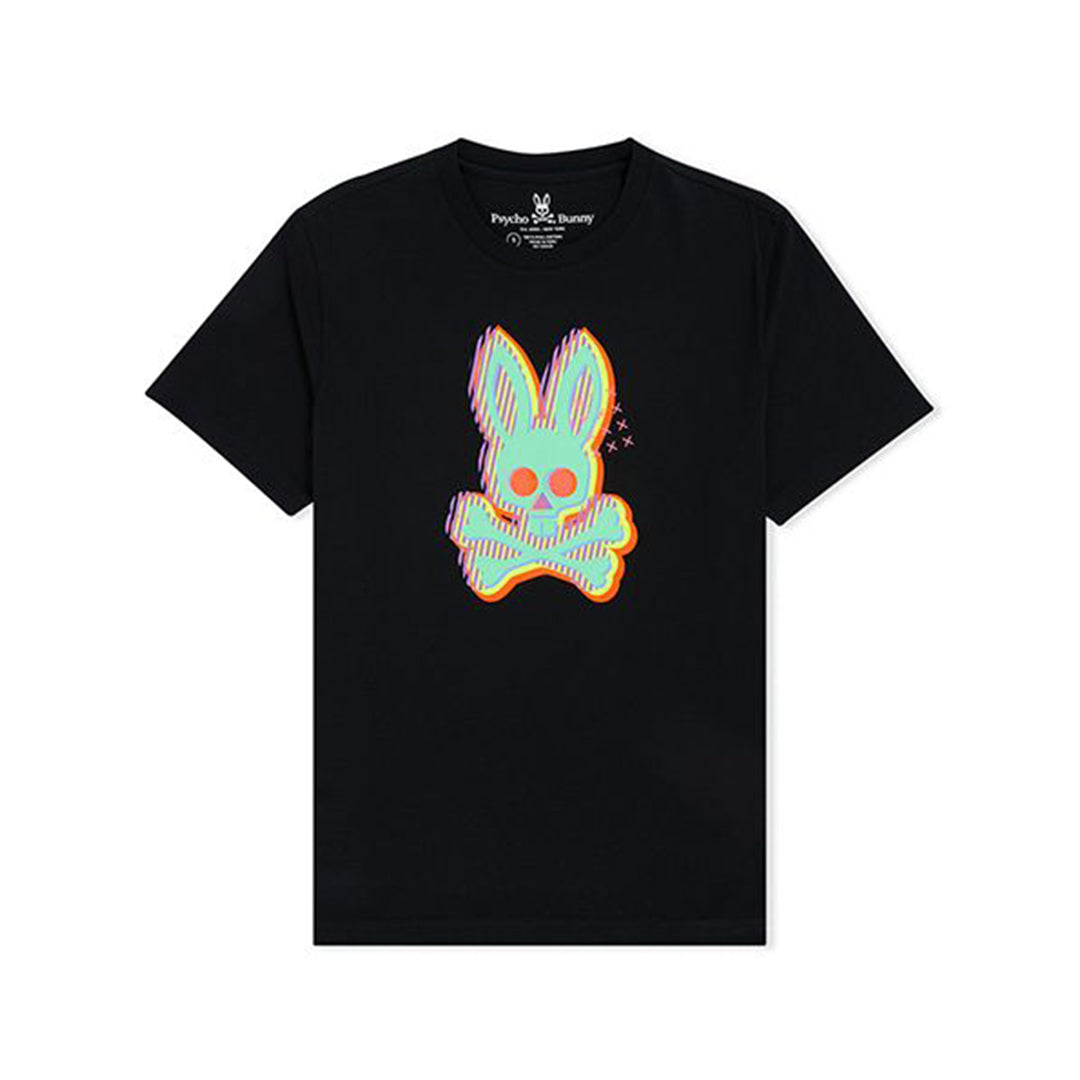 Psycho Bunny Mens Ethan Deco Bunny Tee - Black - Graphic Tee