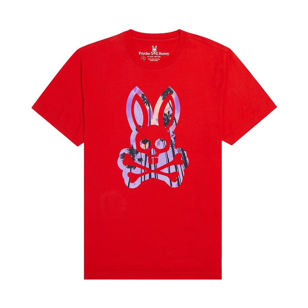 Psycho Bunny Mens Leeson Graphic Tee - Red Spice - Graphic Tee