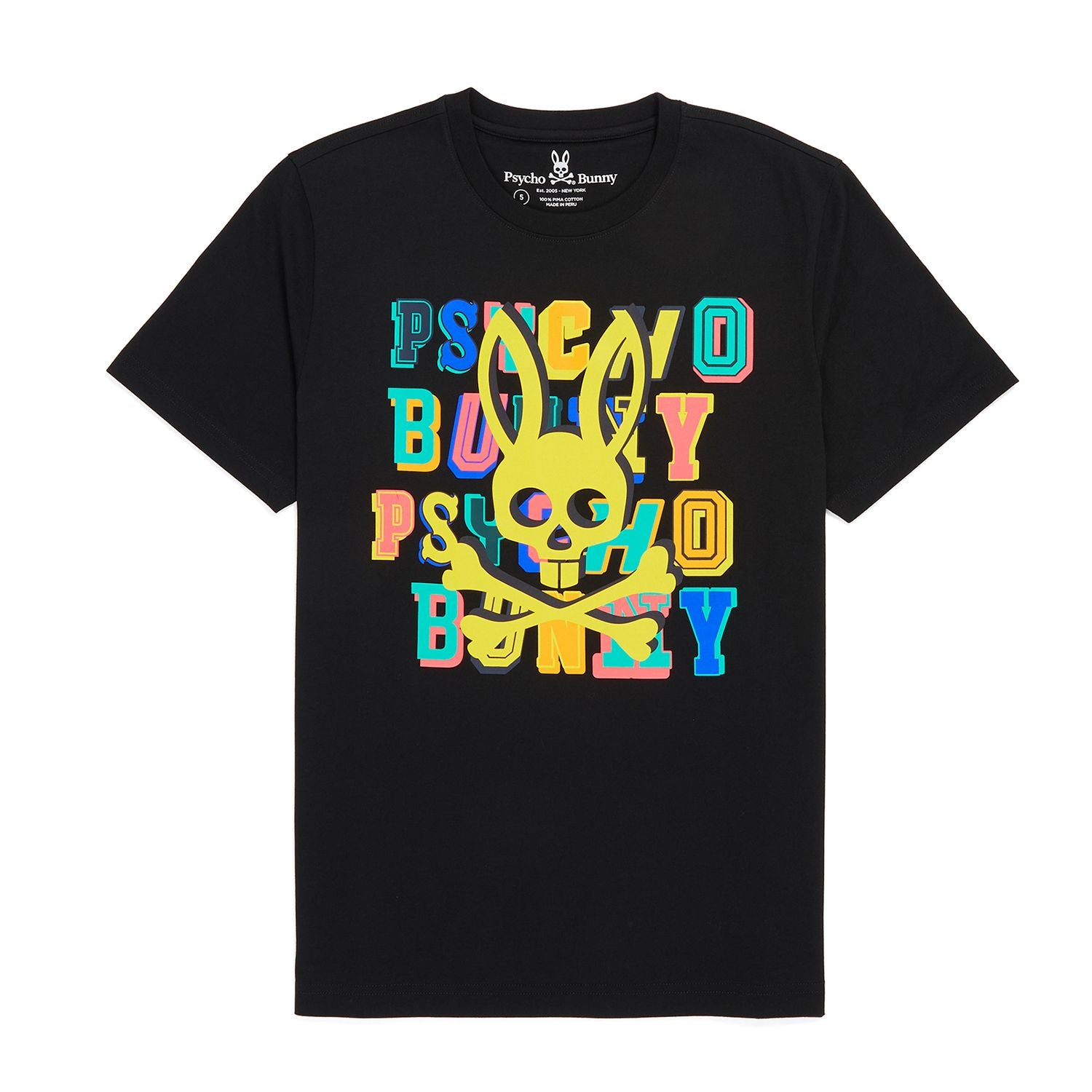 Psycho Bunny Mens Fulton Graphic Tee - Black - Graphic Tee