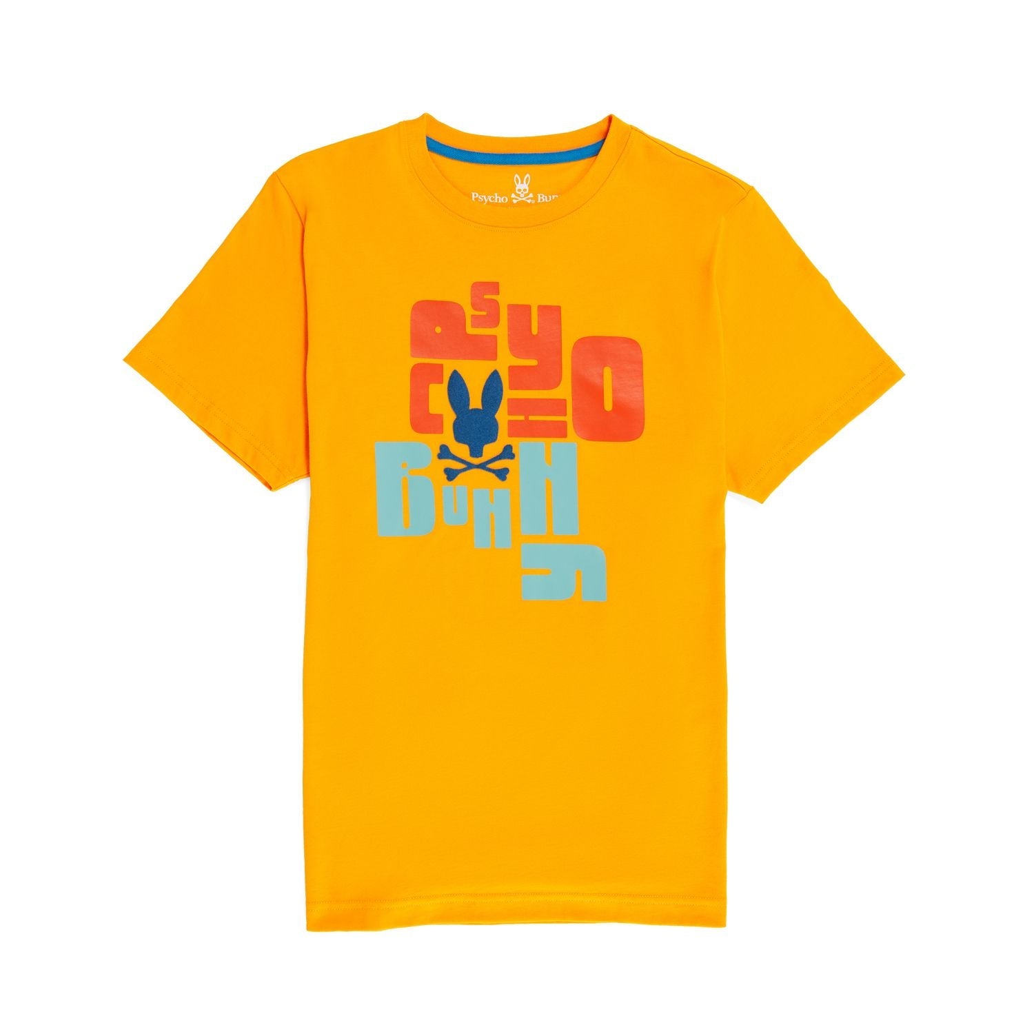 Psycho Bunny Kids Lyons Flocking Graphic Tee - Saffron - Graphic Tee