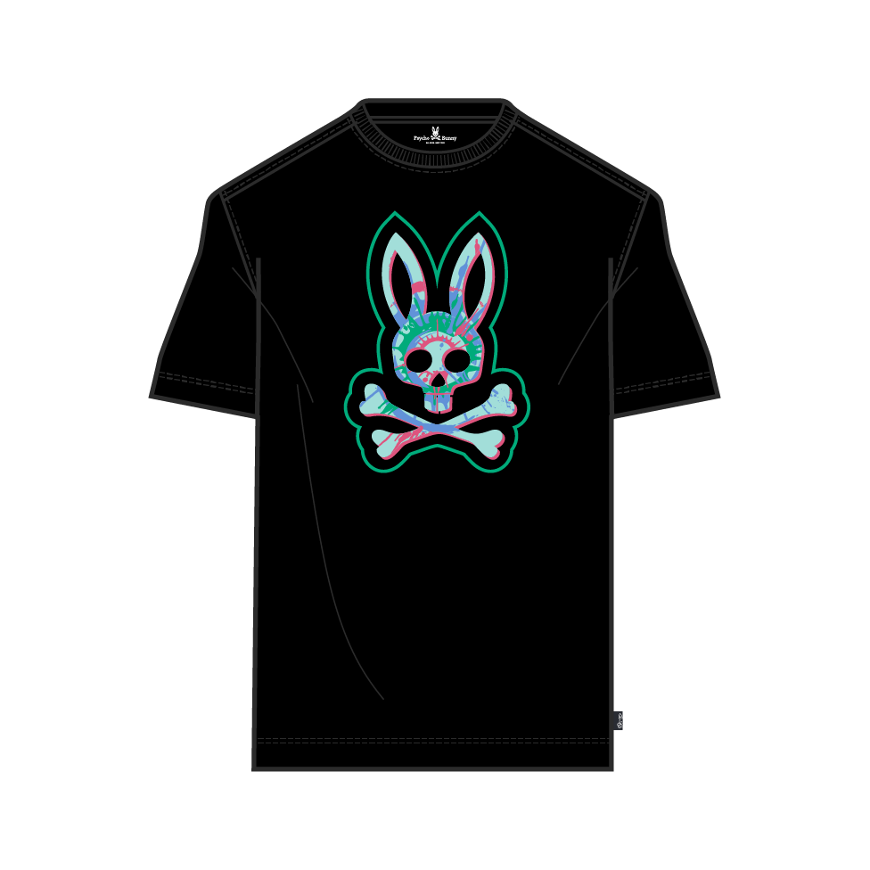 Psycho Bunny Mens Alsop Graphic Tee - Black - Graphic Tee