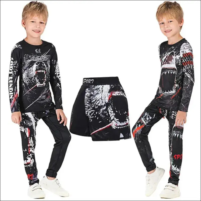 Kids MMA Rash Guard Set
