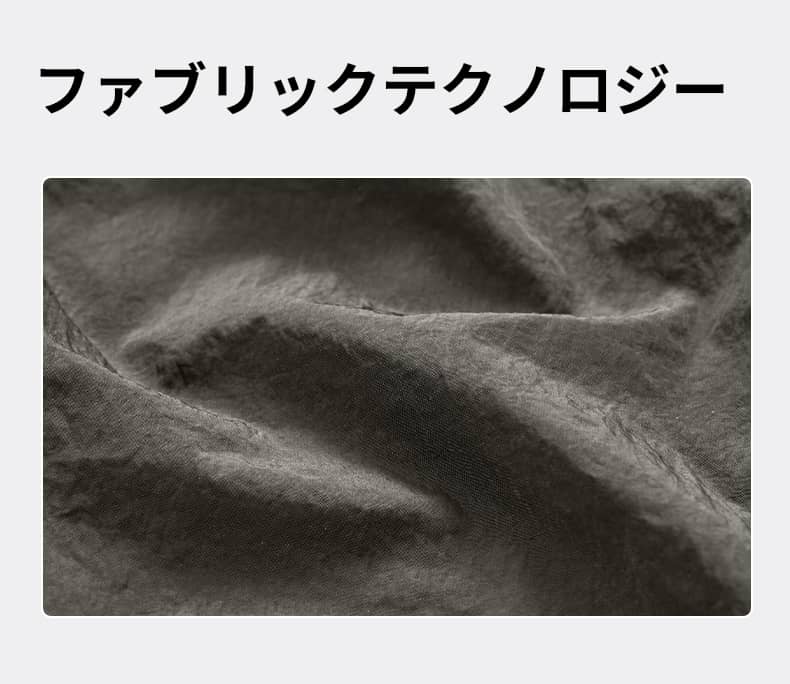 NOC-SHINEシリーズの生地は、メタリックナイロンの光沢感が特徴で、撥水性と耐摩耗性に優れたアウトドア向けの高機能ファブリックを採用