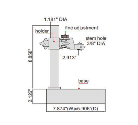 INSIZE Granite Base Indicator Stand