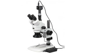 SM1TSZ144A视频显微镜3.5X - 90X变焦，130万像素摄像头和4区域LED
