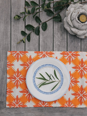 The Fabric Queen - by Ali Davies, Pacifica place mat in orange