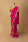 Pink Organza Embroidered Saree